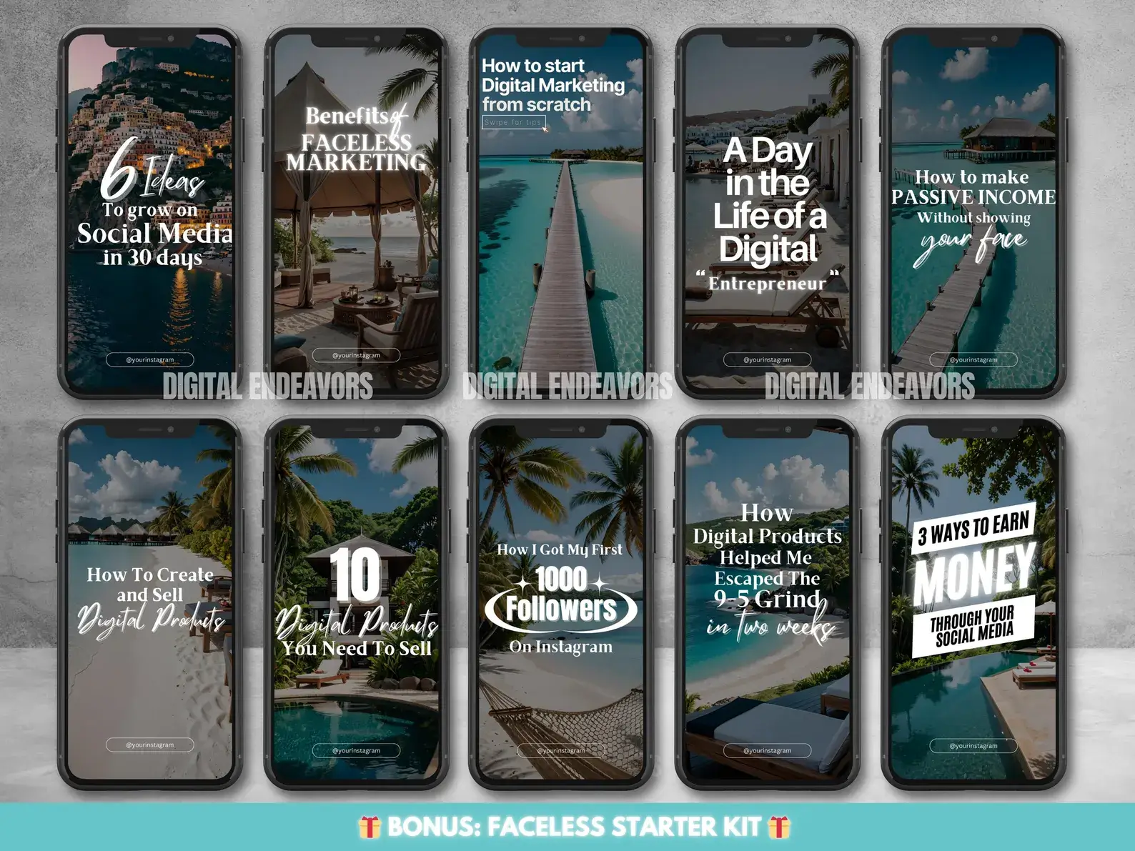Luxury Travel Instagram Reels – Faceless Marketing Digital Bundle with MRR & PLR Rights for Social Media Content - Image 3