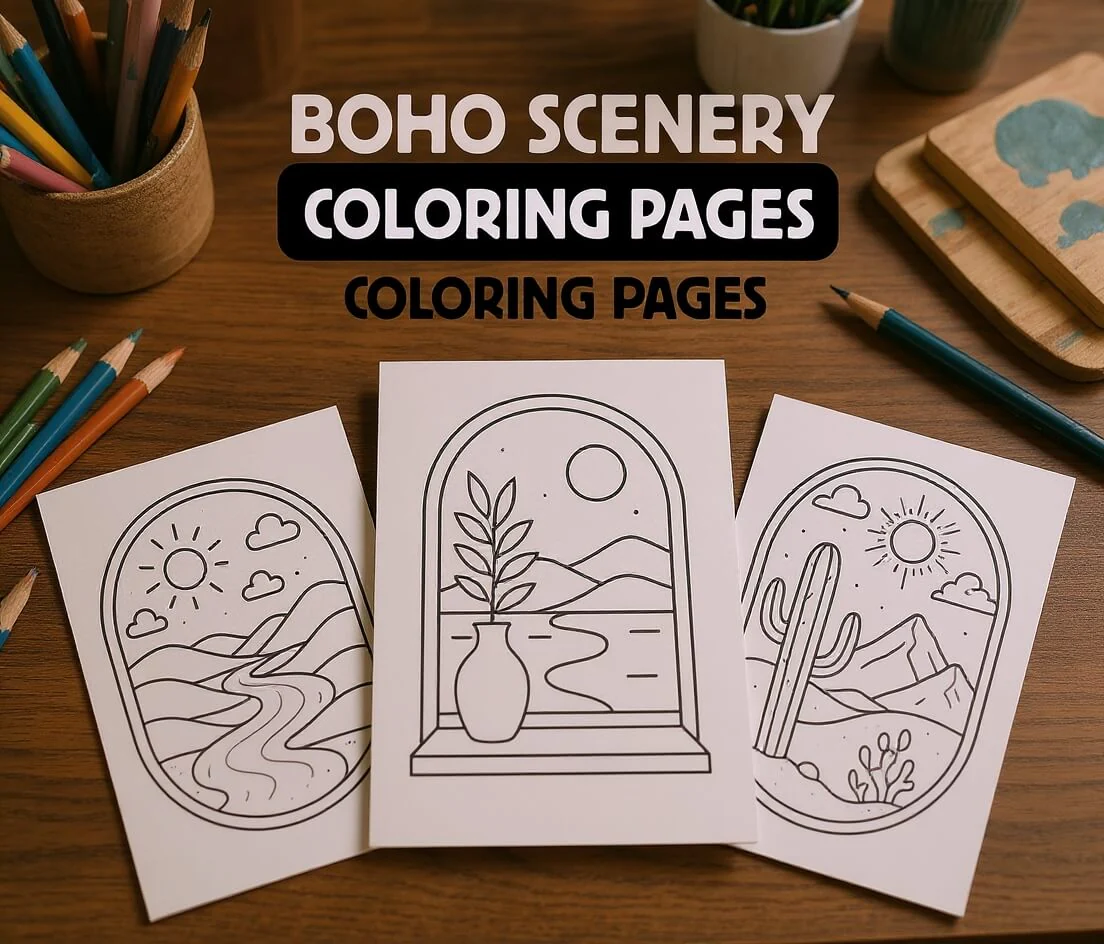 50 Soft Aesthetic Boho Vibes Coloring Book – for Mindful Creativity (Resell Rights Included) - Image 4